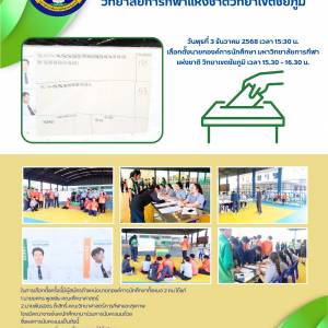 เลือกตั้งนายกองค์การนักศึกษา มหาวิทยาลัยการกีฬาแห่งชาติ วิทยาเขตชัยภูมิ เวลา 15.30 – 16.30 น. 